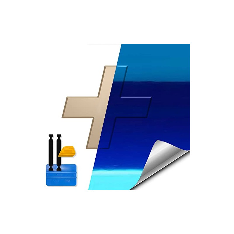 VViViD XPO Blue Gloss Chrome Chevy Bowtie Logo Wrap Kit