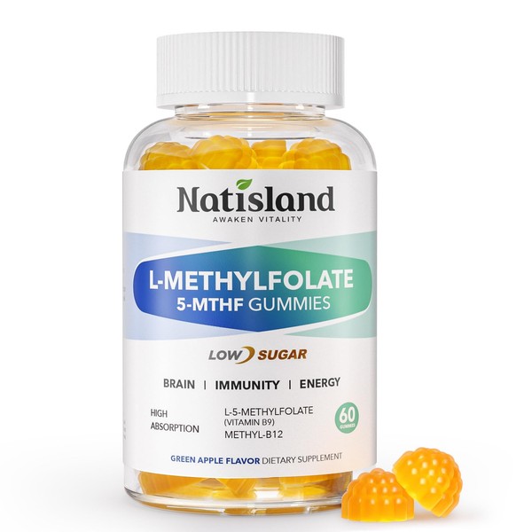 L Methylfolate Gummies, 5-MTHF 1mg Gummies for Kids & Adults