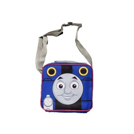 9 in Thomas the Tank Engine Face Lunch Bag with shoulder strap, Blue