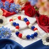CLASSYZINT 20mm Chunky Red White Blue Beaded Necklace for Women