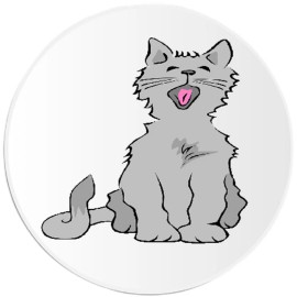 Kiwi Gifts Cute Yawning Cat - 100 Pack Circle Stickers 3 Inch - Animal Kitten Pet