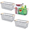 Black Metal Hanging Baskets with Handle, Wire Wall Storage Organizer