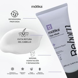 Motika | Reborn Máscarilla Ultra Reparadora 250ml Intensiva Para Todo Tipo De Cabello Nutre Hidrata Y Desenreda Al Momento | Repair Hair Mask | Sin Su