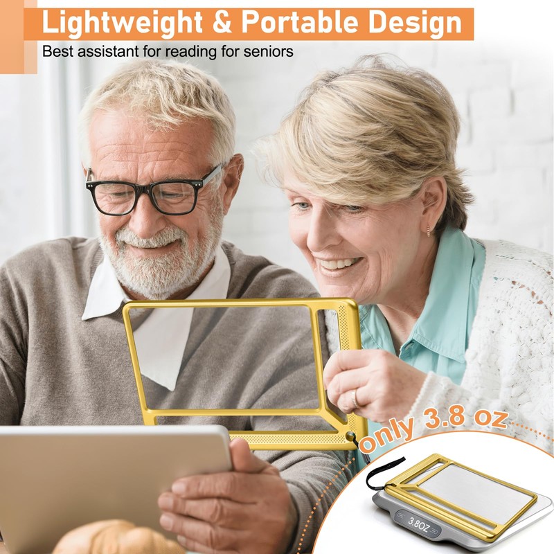 AKKYCVS 5X Full Page Magnifying Glass for Reading, Lightweight Rectangular