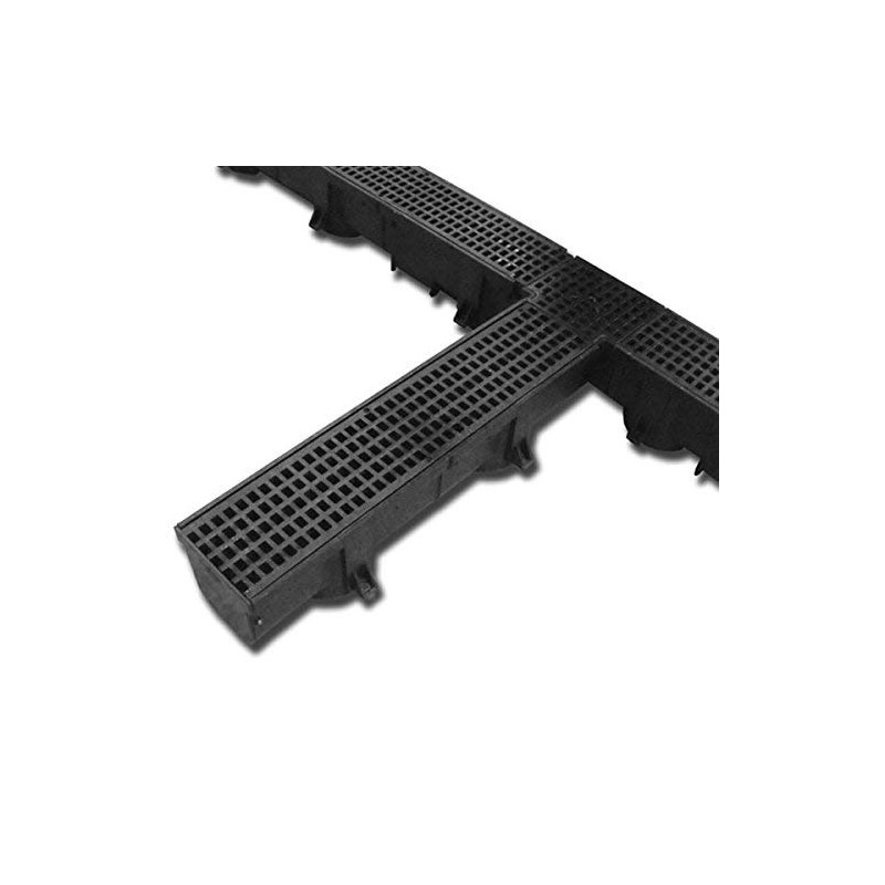 Polylok Heavy Duty 4ft Trench Drain & Grate - Gray