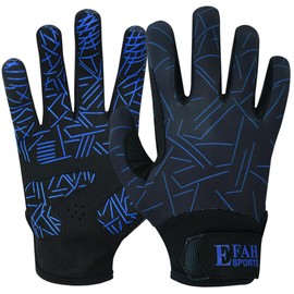 EFAH SPORTS Baseball Batting Gloves for Youth Adult Mens Kids Boys Padded Comfortable Softball Batting Gloves with Super Grip Finger Fit Palms (Blue, Youth X Small)