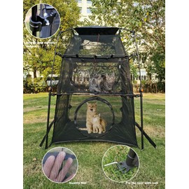 Hi Suyi Portable Large Pop Up Pet Cat Tents Enclosures for Outside Patio