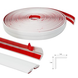 JSIWOTH 20 Ft Peel and Stick Molding Trim, 0.8 in Self Adhesive Inside & Outside Corner Guard & Edge Protector, Baseboard Wall Trim Molding for Wall, Corner, Window, Table, White(Paintable)