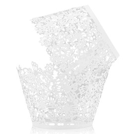 NANJIL Paper Cupcake Wrappers 50pcs/Pack, White Lace, Recyclable, for Wedding, Birthday, Christmas