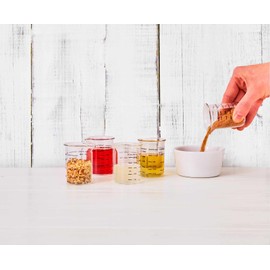Birkmann, Easy Baking, Messbecher aus Glas, mit unterschiedlichen Skalierungen, hitzebeständig bis 200 °C, Füllmenge 50 ml, 429956
