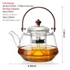 40oz Glass Teapot with Anti-Drip Spout, Peach Wood Handle and