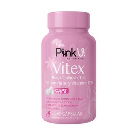 PinkV Suplemento de Vitex, Black Cohosh, Tila, Vitamina B6 y Vitamina D3 - Cápsulas para Complementar la Dieta Diaria