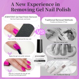 JEWHITENY Gel Polish Remover for Nails:1 Bottles of 10 ml Gel Nail Polish Remover Equipped with 4 Professional Manicure Tools Quick &Easy Remover for Nails Starter Friendly