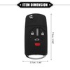 VekAuto 4 Button Keyless Entry Remote Key Shell Cover Compatible