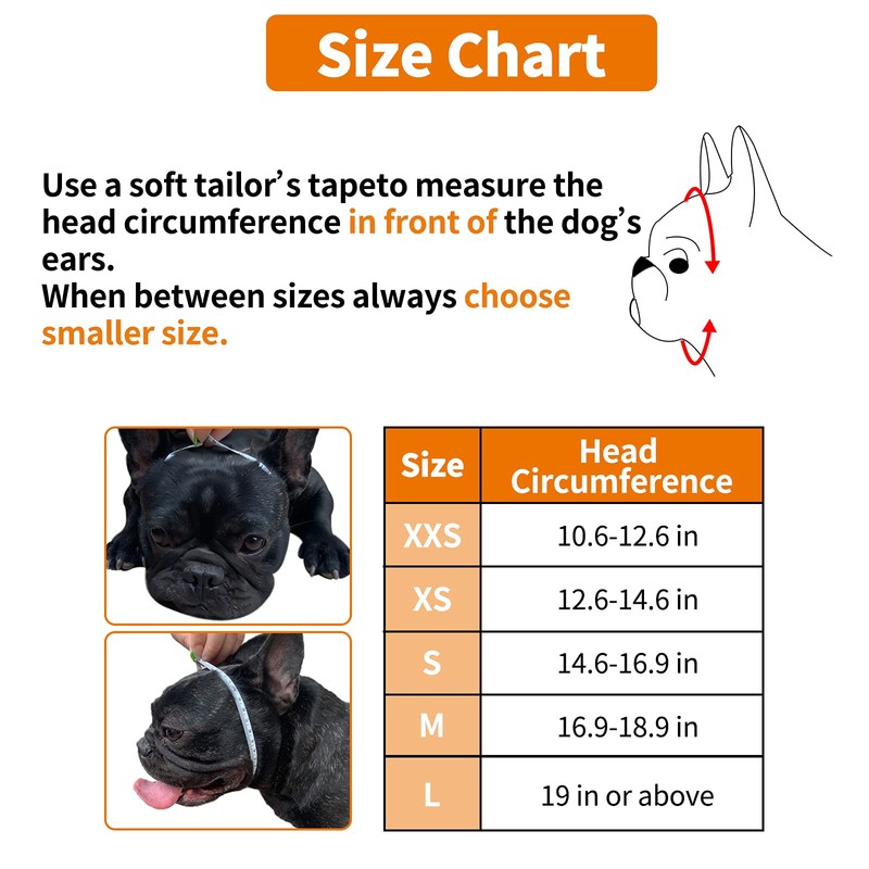 Short Snout Dog Muzzle - Adjustable Breathable Mesh Bulldog Muzzle,
