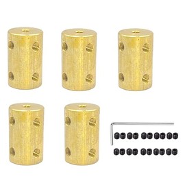 5Pcs 4mm to 6mm Brass Rigid Motor Shaft Coupling Coupler Transmission Connector Sleeve Adapter for RC Boat Car Airplane 3D Printers