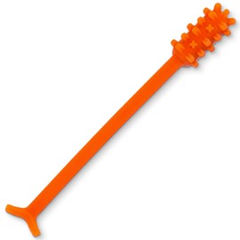 Denture Dart V2 Hard Plastic Denture Gel Adhesive Remover - Remove Denture Gel Adhesive from Mouth & Gums, Denture Glue Removal Tool, Oral Hygiene, Scraper w/Textured Grip and Rigid Bristles