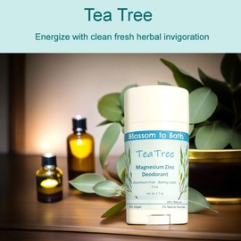 Tea Tree Magnesium Zinc Deodorant (2.7 ounce) - Pure Essential Oil Fragrance - Lasts All Day with an Invigoratingly Clean Scent