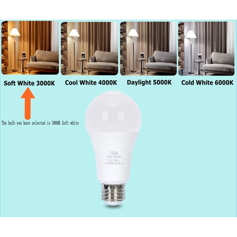 GEPLAD 6-Pack 3 Way Light Bulbs 30 70 100W Soft