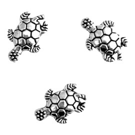 exceptionalbeauty 20 pcs Sea Turtle Spacer Beads Antiqued Silver 13x9mm Tortoise Jewelry Making