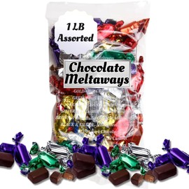 Bakers Candies Meltaways Pound Bag - Delectable Assorted Chocolate with Mint Meltaways, Orange, Raspberry & More - Individually Wrapped Nebraska-Made Candy (16 oz)