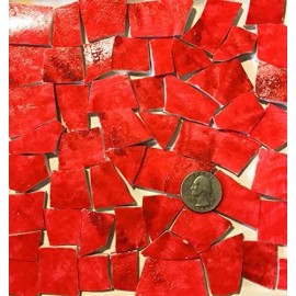 J Pepper's Mosaic Tiles Mosaic Craft Supply HP Hand Painted Broken China Tiles ~ Coral Orange HP05