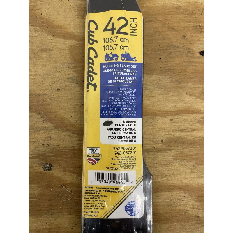 Cub Cadet 42" Mulching Blade Set