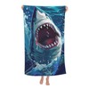 cromcu Shark Beach Towel for Boys Men Adults Great White