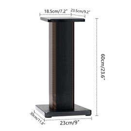 24 Inch (60CM) - Pair- Wood Speaker Stands for Home-Cinema HiFi Desktop and Satellite Speakers Monitor Stands, Enhanced Audio Listening Experience for Home Theaters