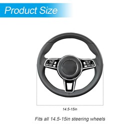 TNAIYH Carbon Fiber Car Steering Wheel Cover, 15 Inch Leather Breathable Vehicle Steering Wheel Protecter, Automotive Interior Decoration Accessories, Universal Fit (Black/Blue)