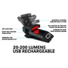 QUIQLITEX2 Tactical Red/White Hands-Free LED Pocket Light, 20-200 Lumens, Aluminum