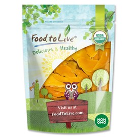 Food to Live - Organic Mango Cheeks, 8 Ounces - Dried, Non-GMO, Kosher, Unsulphured, Unsweetened, Bulk