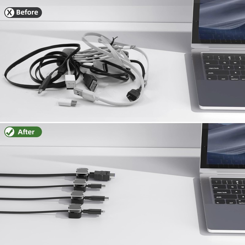 Magnetic Cord Clips, 6 Pack Cord Organizer Holder for Desk
