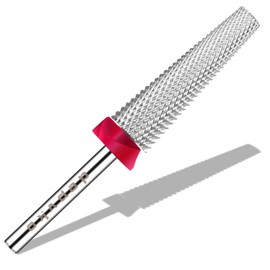 Depvko Super Long 5 in 1 Nail Drill Bits, 3/32'' Carbide Tungsten Bits, Two Way Rotate Professional Advanced Safety Bits for Nail, Fast Remove for Manicure Pedicure Cuticle Gel Polishing(Fine, Silver)