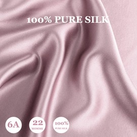 PiccoCasa 22 Momme 100% Seide Kissenbezug Haar- und Hautpflege Kissenhülle Maulbeerseide Kopfkissenbezug mit Reißverschluss & Geschenkbox, Mauve 80x80cm