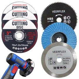 Flap Discs, 6Pcs Thin Stainless Steel Cutting Discs, 76 x 1.2 x 10mm Metal Slitting Discses Angle Grinder Wheel Set for Cutting Metal Stone Wood Plastic Grinding