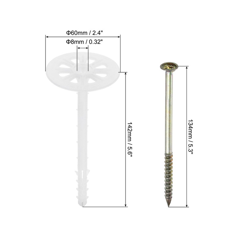 PATIKIL 142mm Perforated Insulation Pins, 30 Pack Insulating Nails Wall