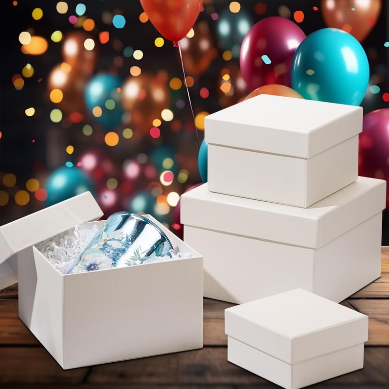 Square Gift Boxes with Lids 4PCS Gift Box for Presents
