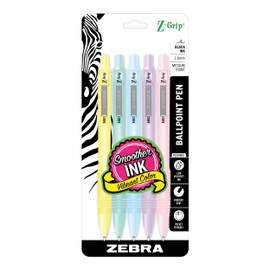 Zebra Pen Z-Grip Retractable Ballpoint Pen, Black Ink, 1.0mm, 5-Pk (22105)