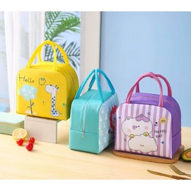 Lonchera Bolsa Térmica Infantil Niños para Almuerzo Gran Capacidad Diseños de Animales Kawaii (Jirafa)