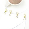 50PCS Small Gold Paper Clips, Multi-Purpose Metal Wire Hollow Invoice