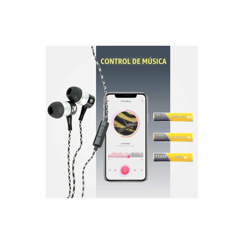 Kicker Auriculares con cable EB54 con micrófono | Grandes auriculares