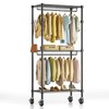 Simple Deluxe Rolling Clothes Rack, Heavy Duty Clothing Rack, 3-Shelf