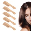 5pcs Bamboo Hair Comb Anti Statics Round Teeth Fragrance Wide