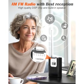 Portable Cassette Recorder Player: AM FM Radio Compact Vintage Cassette Tape Player with Big Speaker & Earphone Jack,Microphone Jack Receiver for Home,Park (Black)