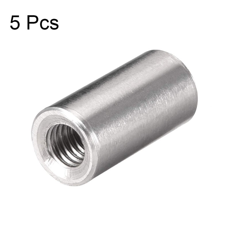 sourcing map M6 Round Connector Nuts, 304 Stainless Steel Coupling