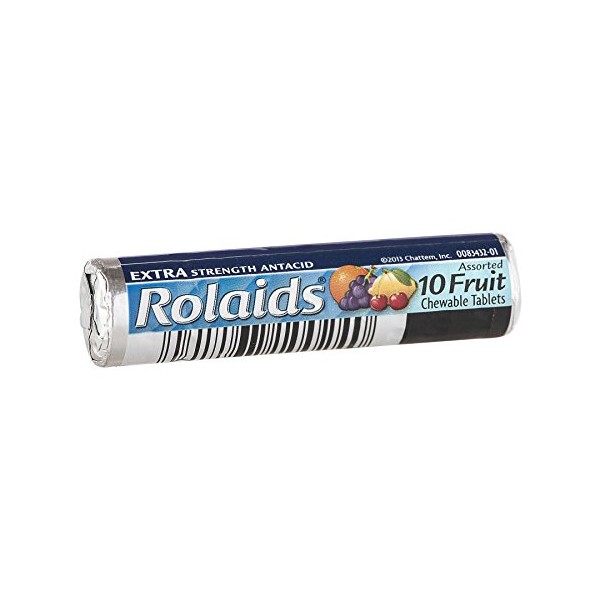 Rolaids 10 Piece Extra Strength Antacid Chewable Tablets Assorted Fruit, 5 Pound