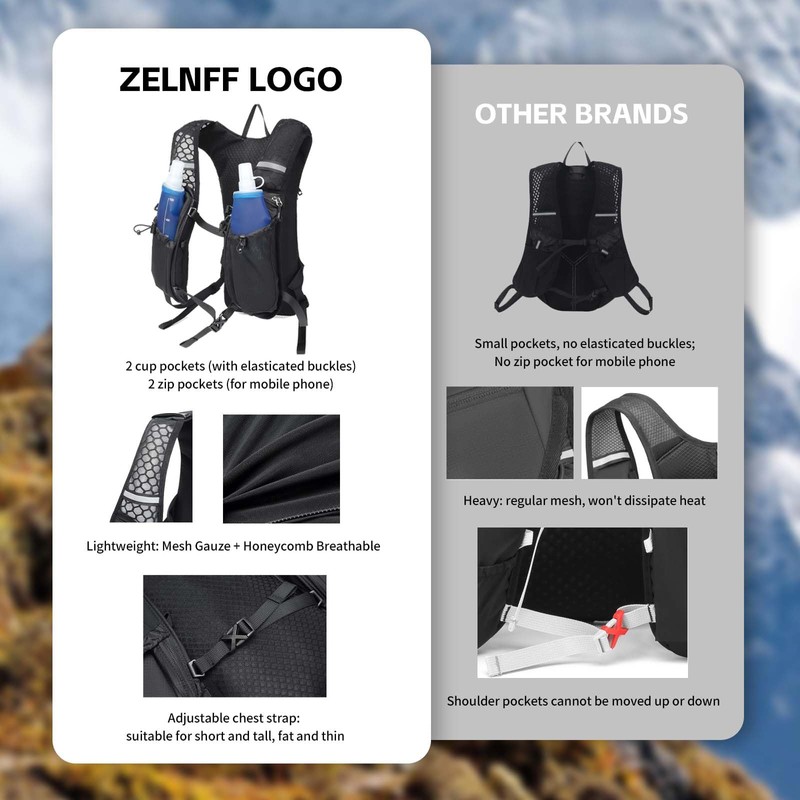 Lightweight running backpack, running vest, phone holder, hydration backpack, marathon