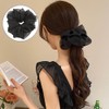 CHANGJIQ シュシュ ヘアアクセサリー 3点セット 光沢あり 無地 ボリューム 大ぶり ヘアゴム まとめ髪