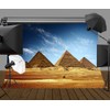 LYLYCTY Egyptian Backdrop 7x5ft Desert Blue Sky Pyramids Photo Background